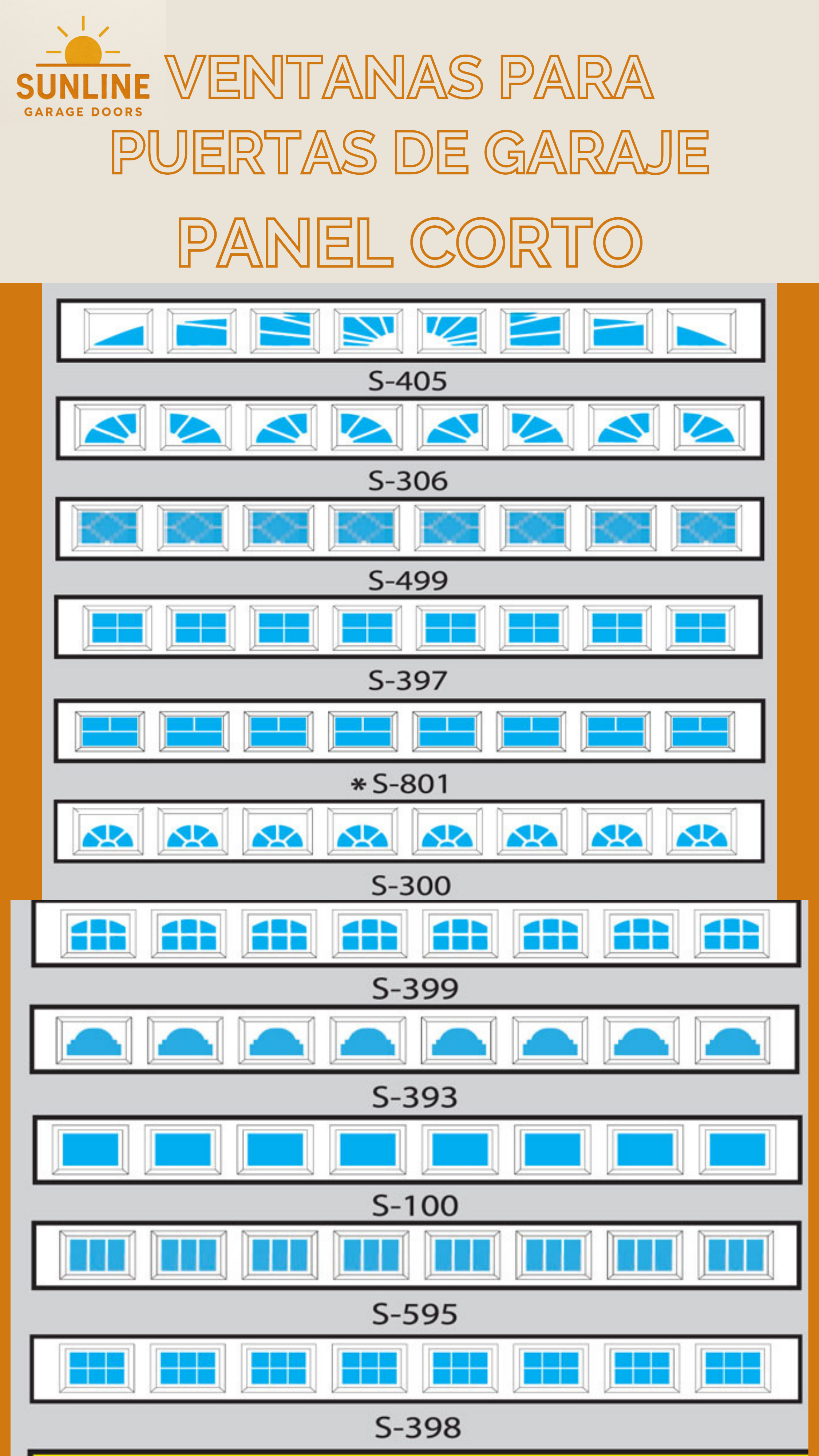 Opciones de ventanas para puertas de garaje
